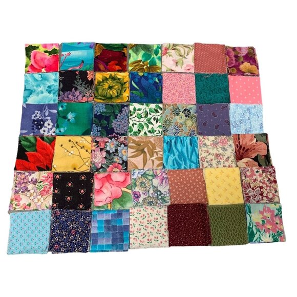 Fabric Squares Precut 2" Pack of 168 Pieces Floral Patterns Quilting Sewing Craf - Picture 1 of 7